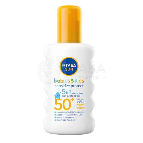 Nivea Sun Sensitive Detský sprej na opaľovanie SPF50+