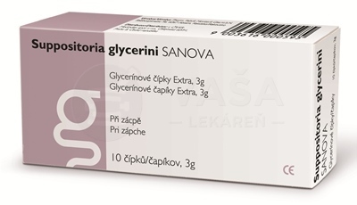 Sanova Suppositoria Glycerini Extra 3 g (Glycerínové čapíky)