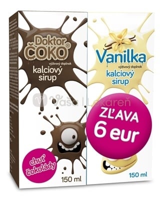 VULM Kalciový sirup Promo Doktor Čoko + Vanilka (Výhodné balenie - 6 eur zľava)