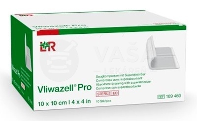 Vliwazell Pro Krytie na rany superabsorbčné sterilné (10 x 10 cm)