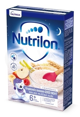 Nutrilon Good Night Obilno-mliečna kaša krupicová s ovocím bez palmového oleja (od ukončeného 6. mes