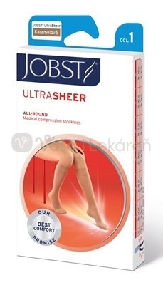 JOBST Ultra Sheer Kompresívne lýtkové pančuchy, I.KT, s otvorenou špičkou, karamelové, veľ. III