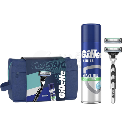 Gillette Mach3 Pánska darčeková sada v kozmetickej taške