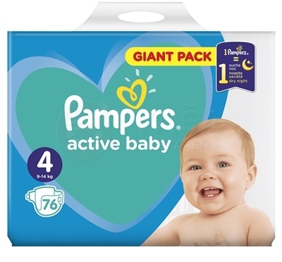 Pampers Active Baby 4 Detské plienky (9-14 kg) Giant Pack