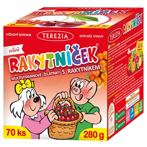 TEREZIA Rakytníček Multivitamínové želatínky s rakytníkom