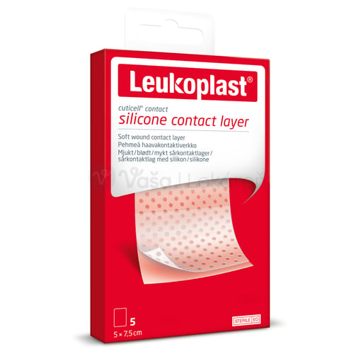 Leukoplast Cuticell Contact Sterilné krytie na rany so silikónovou kontaktnou vrstvou (5 x 7,5 cm)