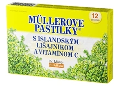 Müllerove pastilky s islandským lišajníkom a vitamínom C (na odkašliavanie)