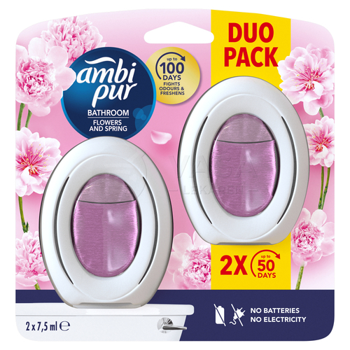 Ambi Pur Bathroom Flowers &amp; Spring DUO Nepretržitý osviežovač vzduchu do kúpeľne