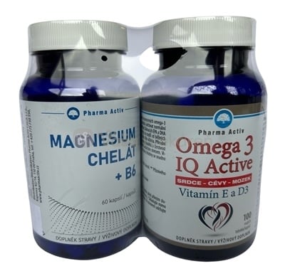 Pharma Activ Magnesium Chelat+B6 + Omega 3 IQ Active (Akciové balenie)