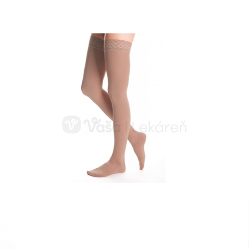 Maxis Comfort Cotton Stehenné pančuchy, veľ. 3+, (II.KT), krátke, so špicou, s krajkou, bronz