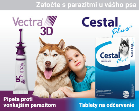 Vectra pipety a Cestal tablety proti parazitom Vašich miláčikov