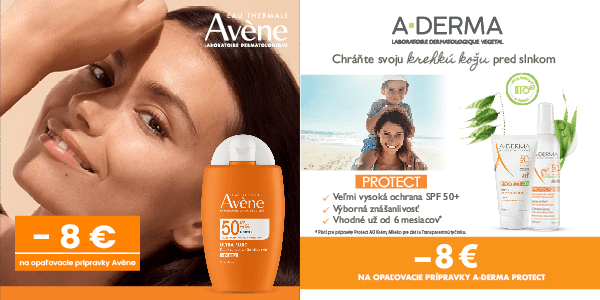 A-Derma PROTECT a Avène zľavy až 8€!