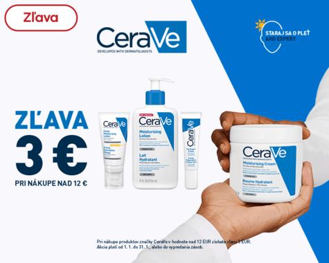 CeraVe - zľava 3€ pri nákupe nad 12€