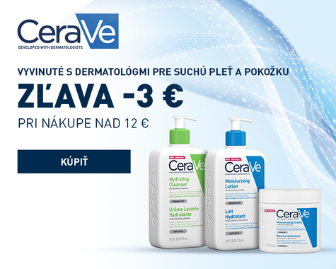 CeraVe - zľava 3€ pri nákupe od 12€