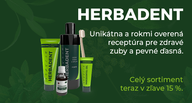 Herbadent zubné pasty a kefky so zľavou 15%