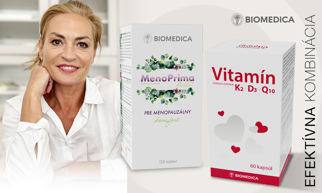 Biomedica MenoPrima Bella a Vitamín K2 + D3 + Q10 v zľave -15 %