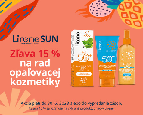Zľavy 15% na opaľovaciu kozmetiku Lirene SUN!