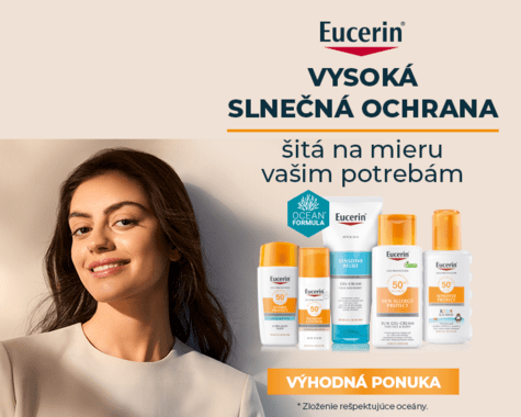 Zľava 8€ na opaľovacie krémy Eucerin