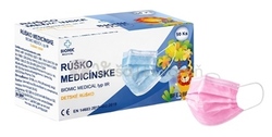 Biomic Jednorazové medicínske detské rúško Typ IIR (ružové)
