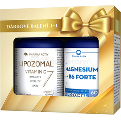 Pharma Activ Liposomal Magnesium+B6 Forte + Liposomal Vitamín C 1000 mg (Akciové balenie)