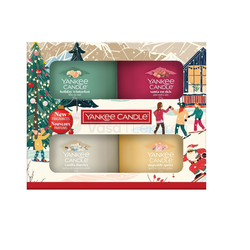Yankee Candle Vianočná darčeková sada 4 sklenených votívnych sviečok