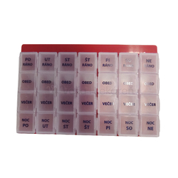 Týždenný dávkovač liekov (červený)