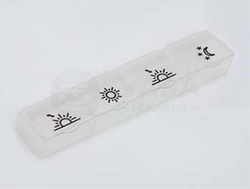 Denný dávkovač liekov, typ 04 (biely)