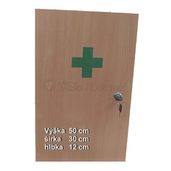 Lekárnička drevená veľká (zelený kríž), 30 x 50 x 12 cm