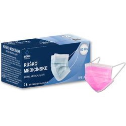 Biomic Jednorazové medicínske rúško pre dospelých Typ IIR (ružové)