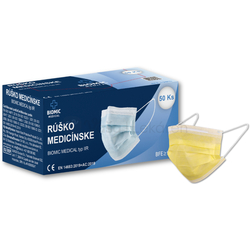 Biomic Jednorazové medicínske rúško pre dospelých Typ IIR (žlté)