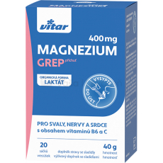 Vitar Magnézium 400 mg + vitamíny B6 a C