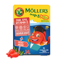Moller´s Omega-3 Rybí olej Želé rybičky Malina