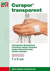 Curapor Transparent Sterilné vodeodolné krytie na rany (7 x 5 cm)