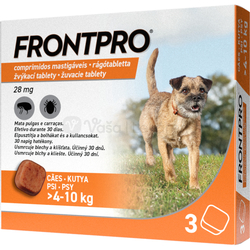 FRONTPRO 28 mg Žuvacie tablety proti kliešťom a blchám pre psy 4-10 kg