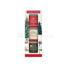 Yankee Candle Vianočná darčeková sada 3 sklenených votívnych sviečok Christmas Classics