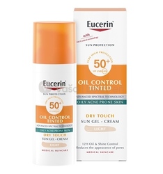 Eucerin Sun Oil Control Krémový gél na opaľovanie na mastnú a aknóznu pleť SPF50+ (svetlý)
