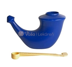 Rhino Horn Konvička na výplach nosa s odmerkou na soľ (modrá)