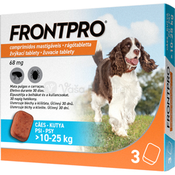 FRONTPRO 68 mg Žuvacie tablety proti kliešťom a blchám pre psy 10-25 kg