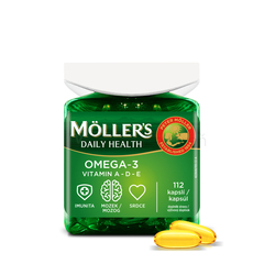 Moller´s Omega-3 Daily Health Rybí olej v kapsulách s vôňou vanilky